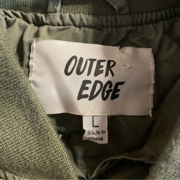 Outer Edge Women L LARGE Jacket Full Zip Pockets Distressed Lightweight Adult - Picture 7 of 11